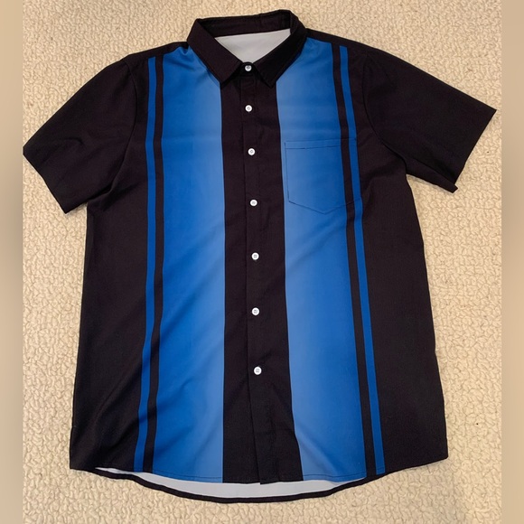 Blue and black Retro shirt size M - Picture 1 of 3